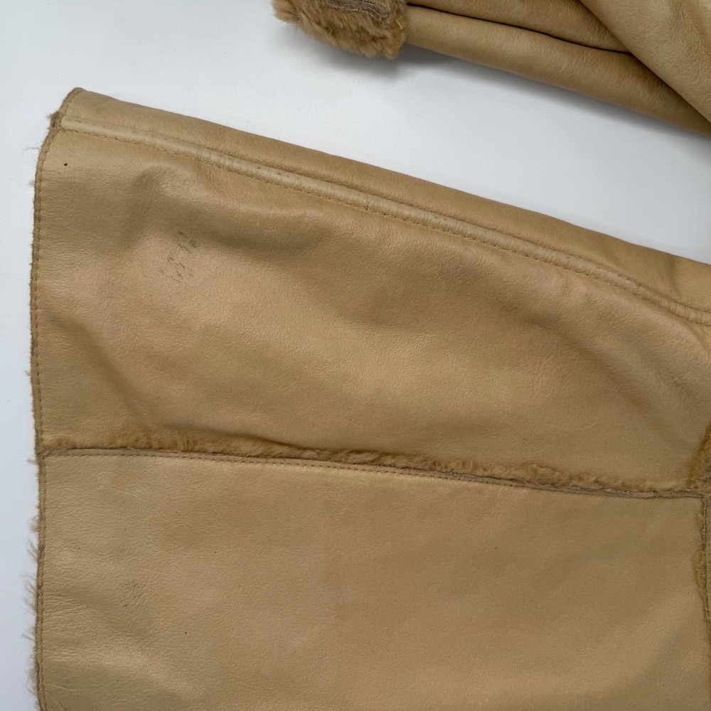 Leather Limited Shearling Coat Womens Medium Tan Good Penny Lane Genuine Leather - Picture 13 of 13